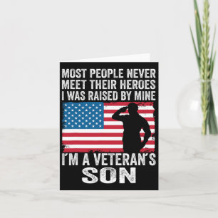 American Proud Veteran Son Veterans Day Memorial D Card