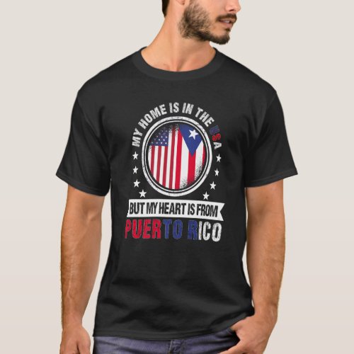American Puerto Rican Flag Heart from Cuba America T_Shirt