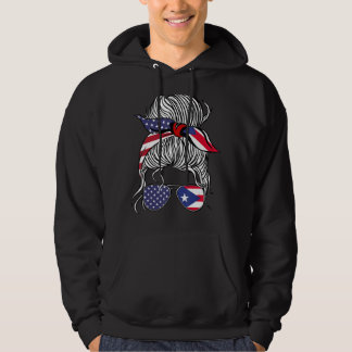 American Puerto Rican Patriot Flag Women Girl Rico Hoodie