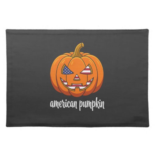 American Pumpkin Patriotic Halloween Jack O Lanter Cloth Placemat