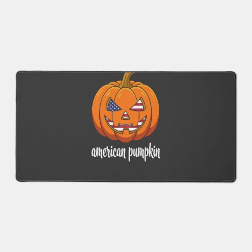 American Pumpkin Patriotic Halloween Jack O Lanter Desk Mat