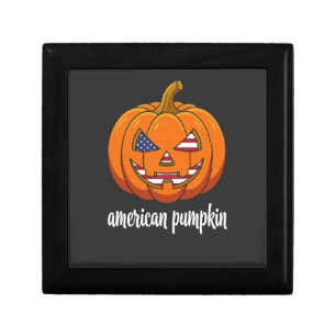 American Pumpkin Patriotic Halloween Jack O Lanter Gift Box