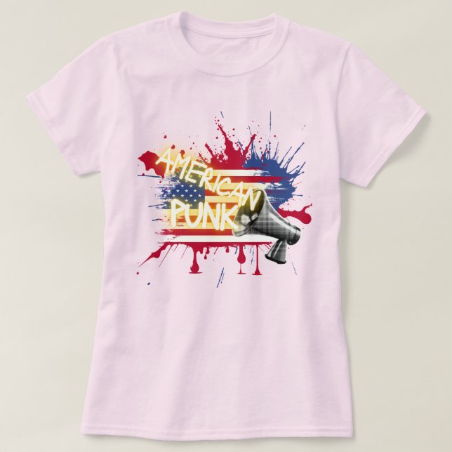 American Punk Flag T-Shirt (Design Front)