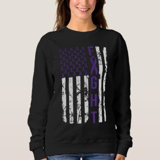 American Purple Flag Ribbon World Alzheimer's Day  Sweatshirt