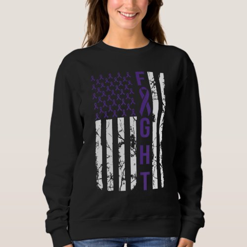 American Purple Flag Ribbon World Alzheimers Day  Sweatshirt
