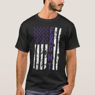 American Purple Flag Ribbon World Alzheimer's Day  T-Shirt