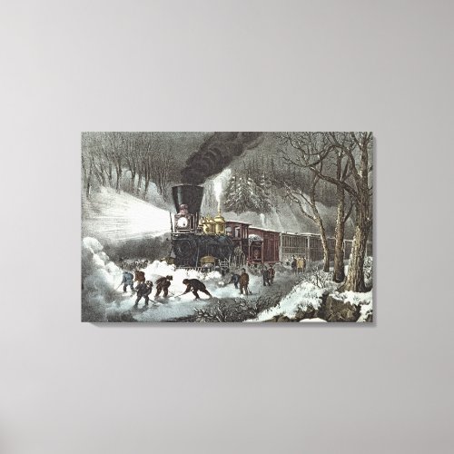 American Railroad Scene 1871 Canvas Print