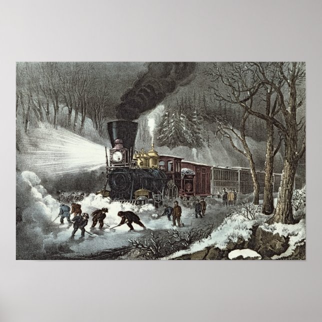 American Railroad Scene, 1871 Poster (Front)
