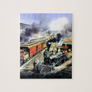 American railroad steam engine trains jigsaw puzzle