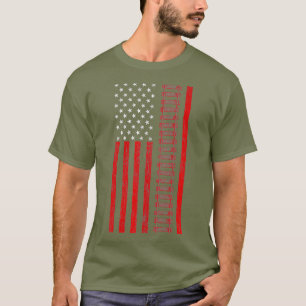 American Railroad Worker Flag With Train Tracks T-Shirt
