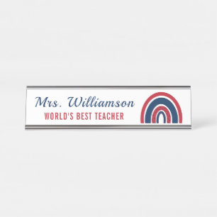 American Rainbow A Note From Custom Name Teacher Desk Name Plate