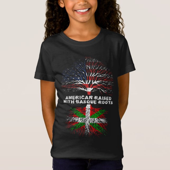 American Raised with Basque Roots T-Shirt (Front)