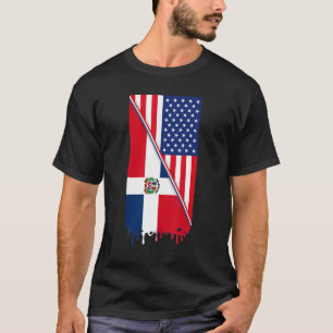 American Raised With Dominican Roots Flag Outfit T-Shirt