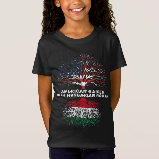 American Raised with Hungarian Roots Hungary T-Shirt (Front)