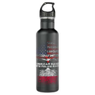 American Raised with Polish Roots Poland Stainless Steel Water Bottle