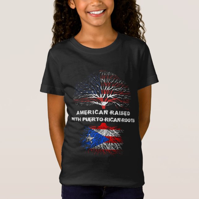 American Raised with Puerto Rican Roots Puerto Ric T-Shirt (Front)