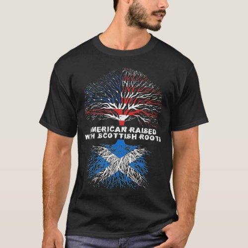 American Raised with Scottish Roots Scotland T_Shirt