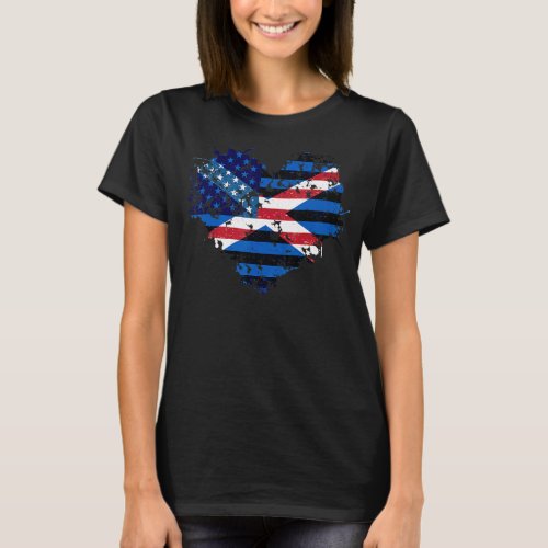 American Raised With Scottish Roots With Scotland  T_Shirt