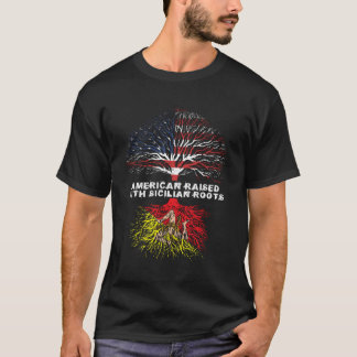 American Raised With Sicilian Roots Sicily Long Sl T-Shirt