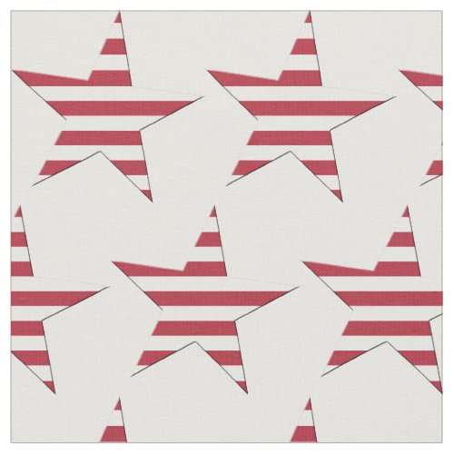 American Red and White Striped Stars Patriotic Fabric