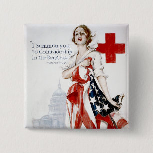 American Red Cross Vintage World War I Poster Button
