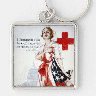 American Red Cross Vintage World War I Poster Keychain