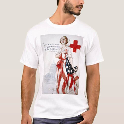 American Red Cross Vintage World War I Poster T_Shirt