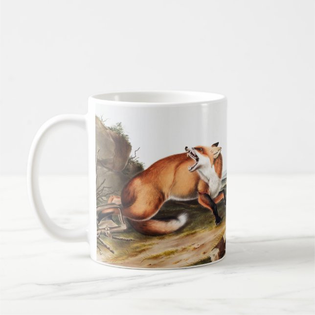 American Red Fox (Vulpes Fulvus) Illustration Coffee Mug (Left)