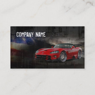 American red sport car business card
