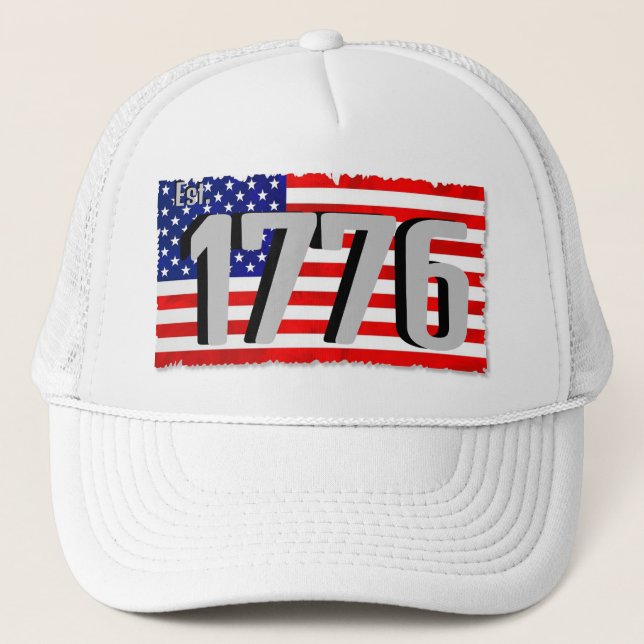 American Red White And Blue Flag Trucker Hat (Front)