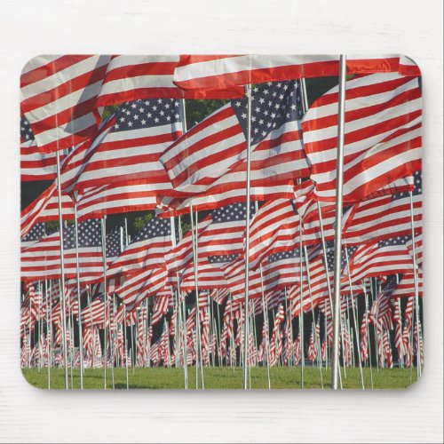 American Red white and blue flags Mouse Pad
