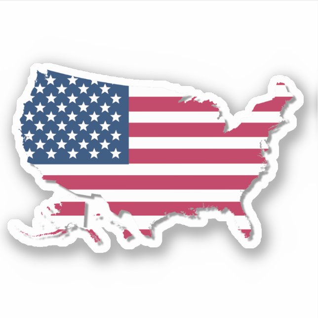 American Red White Blue Stars and Stripes Flag Sticker (Front)