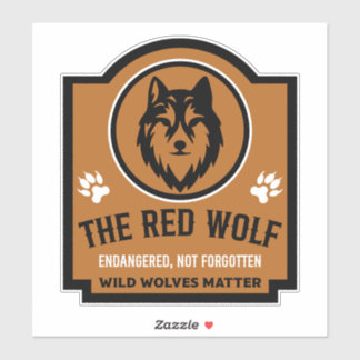 American Red Wolf Conservation Sticker