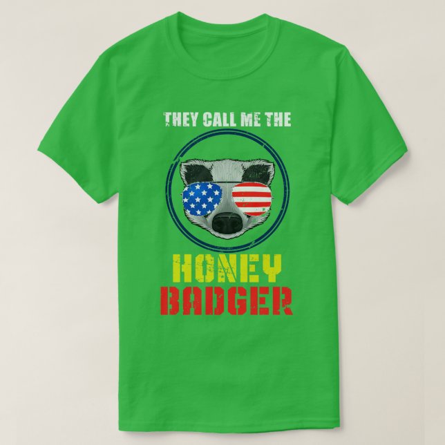 American Retro Honey Badger T-Shirt (Design Front)