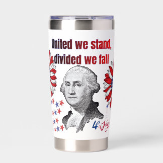 American revolutinary motto white insulated tumbler