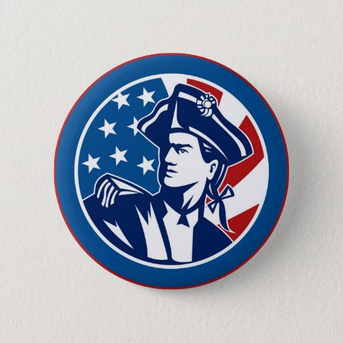 American revolutionary general soldier minuteman button