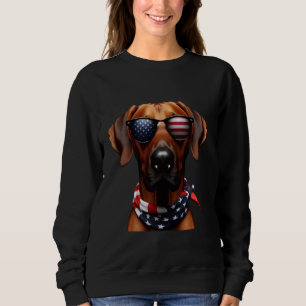 American Rhodesian Ridgeback Dog 4th Of July Owner Sweatshirt