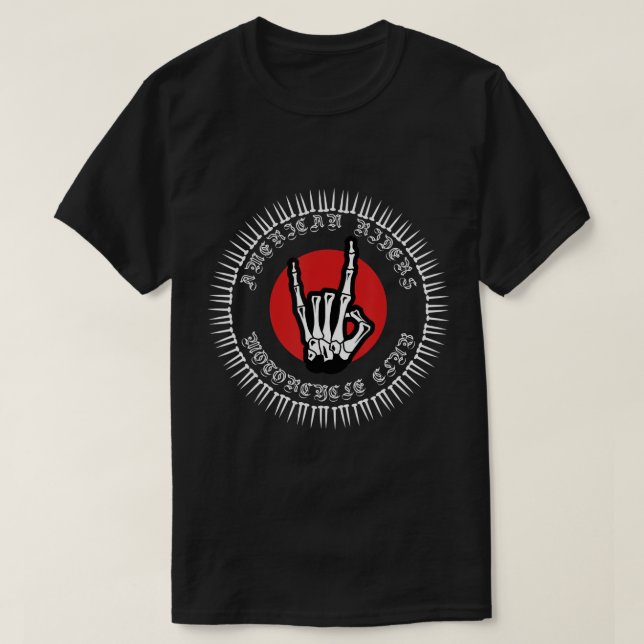 American Riders - Motorcycle Club - Biker - Skull  T-Shirt (Design Front)