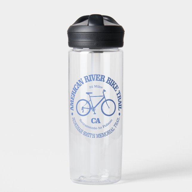 American River Bike Trail (cycling) Sticker Water Bottle (Front)