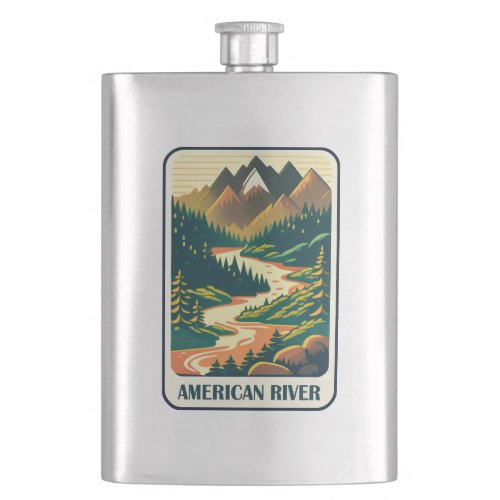 American River California Colors Flask