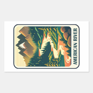 American River California Colors Rectangular Sticker