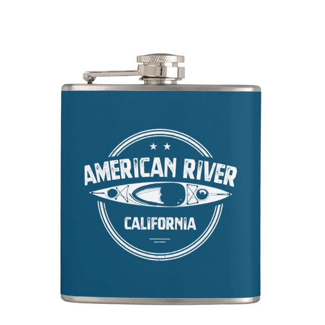 American River California Kayaking Flask (Front)