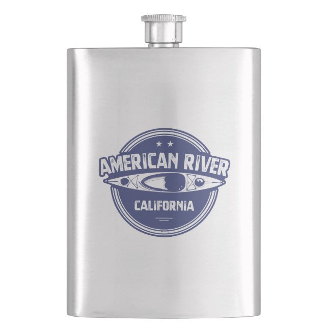 American River California Kayaking Flask (Front)