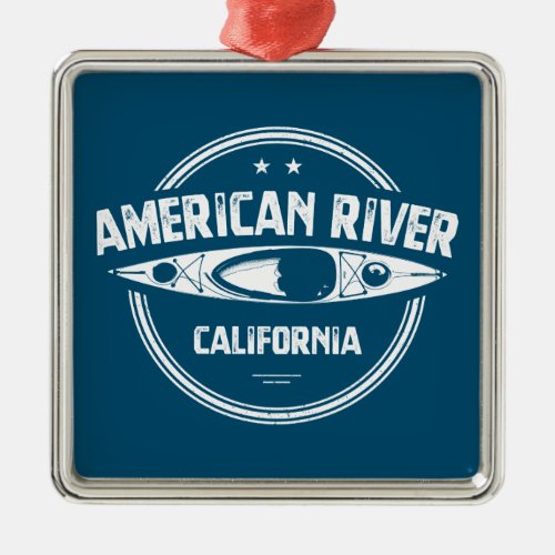American River California Kayaking Metal Ornament