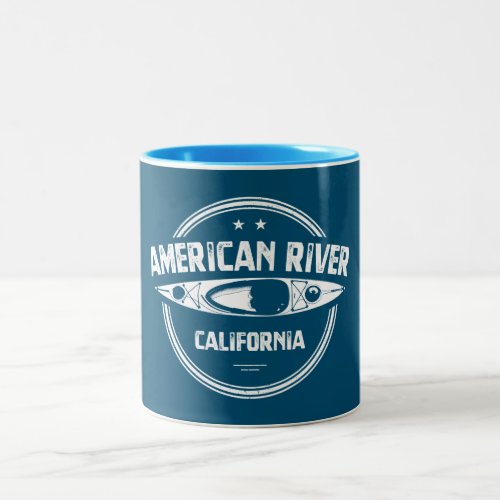 American River California Kayaking Two_Tone Coffee Mug