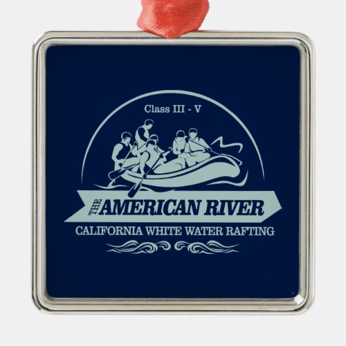 American River Rafting Metal Ornament