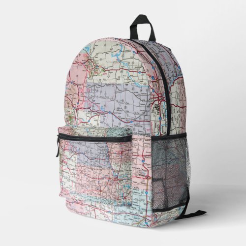 American Road Map Printed Backpack