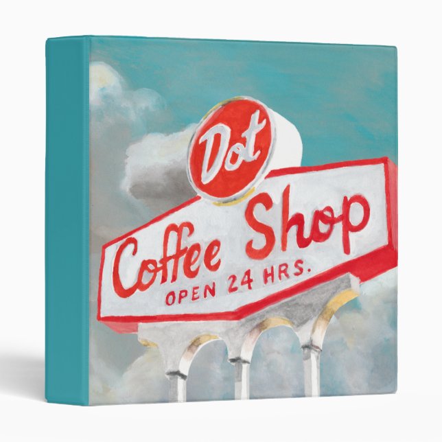 American Roadside | Coffee Shop Sign 3 Ring Binder (Front/Spine)