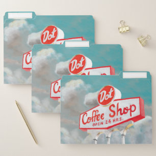 American Roadside   Coffee Shop Sign File Folder