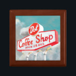 American Roadside | Coffee Shop Sign Keepsake Box<br><div class="desc">American Roadside | Coffee Shop Sign  Artist: Naomi McCavitt</div>